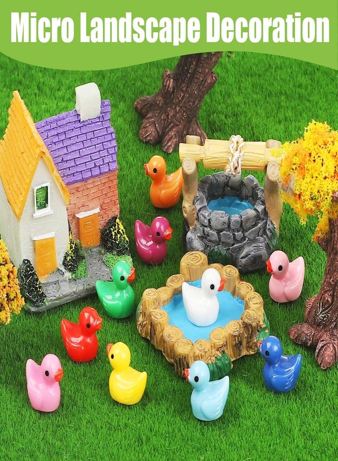 EKisemio 100pcs Tiny Ducks 10 Colors Little Duck Figures Mini Resin Ducks Plastic Small Miniature Ducks Bulk for Dollhouse Decor Micro Fairy Garden Landscape Aquarium Tiny Toys - Image 4